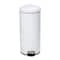 Honey Can Do White Retro Metal Kitchen Step Trash Can with Lid